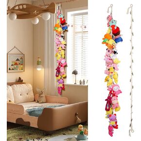 Stuffed Animal Storage Chain - 80 inch Toys Holder for Plush Animal Hanging or Corner Stuffed Animal Storage Suitable Hanging Plush Toys, Hats, Socks, Photos, Holiday Card & Nursery Room Wall Decor