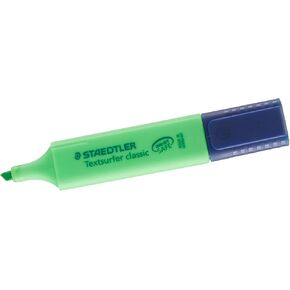 STAEDTLER Textsurfer Classic Highlighter, Green, Chisel Tip, 1-5mm Line Width