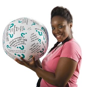 S&S Worldwide Toss 'n Talk-About Addiction Ball. Inflatable Beachball Style Ball Inflates to a 16" Sphere. Great Conversation Starter for Groups and One on One Sessions.