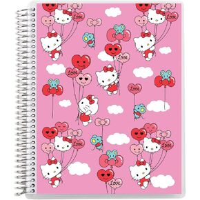 Erin Condren 7" x 9" Spiral Bound College Ruled Notebook - Hello Kitty & Friends Special Edition, 160 Lined Pages, 80 Lb Thick Mohawk Paper, Stickers Included