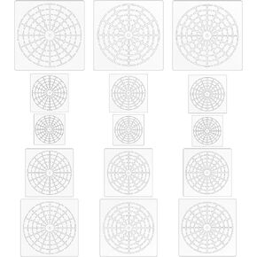 15 Pieces Mandala Dot Painting Tool Stencils Set, 8/12/16 Segment 3/4/5/6/8 Inches Reusable Mandala Dot Painting Stencils for Rock Wood Canvas DIY Wall Tile Paper Fabric Glass Metal Art