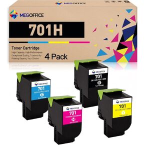 CS310 CS410 701H Toner Cartridge Replacement for Lexmark 70C1HK0 70C1HC0 70C1HM0 70C1HY0 701HY 701HC 701HM 701HK for Lexmark CS310 CS310dn CS410 CS410dn CS510 CS510de(4 Pack,BMCY)