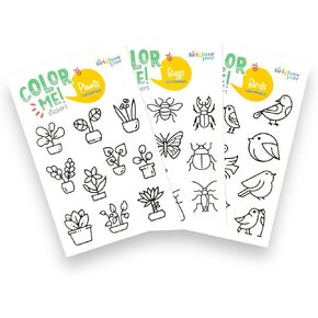 A Brighter Year Color-Your-Own Sticker Bundle, Mythical & Magical Edition - 3-Pack of 8.5" x 5.5" Sheets of 10 Stickers Each – Each Sticker is 1.5-2" x 2-3" - Notebooks, Planner, Gift Wrap