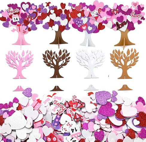 500 PCS Foam Heart Stickers Love Love Foam Hearts ملصقات ملصقات لاصقة لقلوب لعيد عيد الحب هدية DIY Crafts للأطفال ، حجم متنوع ، 3 ألوان in Kuwait