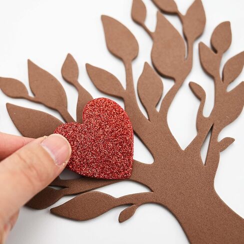 TINYFUTURE 18 Sets DIY Valentine's Day Foam Wreath Crafts Kits Decorations Self Adhesive Heart Sticker Love Heart Letter Shiny Sticker for Kids Party Favors Fun Classroom Home Activities in Saudi Arabia