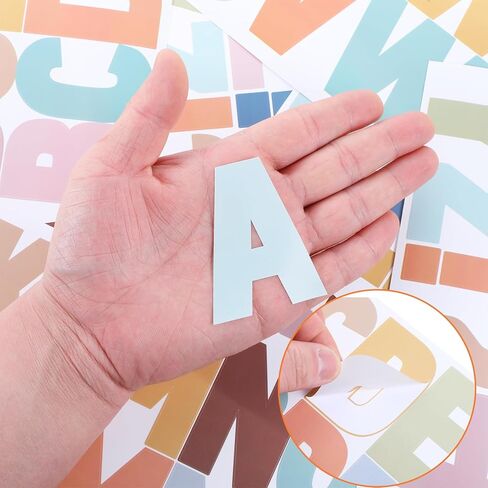 Giantree 232 PCS ملصقات أحرف كبيرة ، 24 ورقة ألوان الباستيل ملصقات الأبجدية ، ملصقات رسائل الفينيل ، ملصقات رسائل لاصقة ذاتية للوحة النشرة الفصول الدراسية ديكور باب المنزل in Kuwait