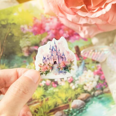 ملصقات القلعة ، Obujopal 46pcs ملصقات صغيرة للأطفال Scrapbooking Journaling Planners زجاجة ماء محمول مغلف مظروف الهاتف DIY Art Crafts Decoration in Kuwait