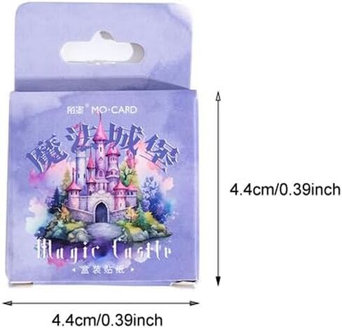 ملصقات القلعة ، Obujopal 46pcs ملصقات صغيرة للأطفال Scrapbooking Journaling Planners زجاجة ماء محمول مغلف مظروف الهاتف DIY Art Crafts Decoration in Kuwait
