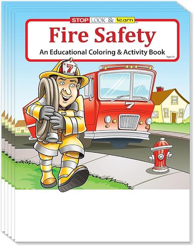 ZOCO - Fire Safety for Kids - Firefighter Coloring Books (25 Bulk Pack, Without Crayons) - Fire Prevention Week Materials for Kids - Educational Games, Puzzles, Activities in Saudi Arabia