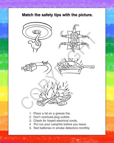 ZOCO - Fire Safety for Kids - Firefighter Coloring Books (25 Bulk Pack, Without Crayons) - Fire Prevention Week Materials for Kids - Educational Games, Puzzles, Activities in Saudi Arabia