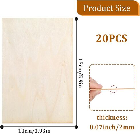 20 PCS أوراق Basswood فارغة ، ورقة خشبية البلسا مستطيلة الليزر أوراق الخشب الرقائقي رفيعة حرفة غير مكتملة للزخارف DIY ، قارب سفينة الطائرات ، مشاريع المدرسة 3.9 × 5.9 × 0.08 بوصة in Kuwait