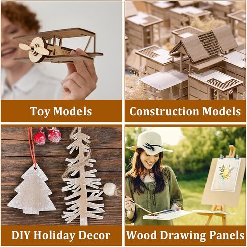 20 PCS أوراق Basswood فارغة ، ورقة خشبية البلسا مستطيلة الليزر أوراق الخشب الرقائقي رفيعة حرفة غير مكتملة للزخارف DIY ، قارب سفينة الطائرات ، مشاريع المدرسة 3.9 × 5.9 × 0.08 بوصة in Kuwait