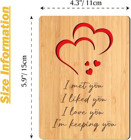 Handmade Wooden Bamboo Cut Out Greeting Cards Happy Birthday for Wife Husband Girlfriend Her Him Anniversary Friends Family Sustainable Gift Use in Kuwait