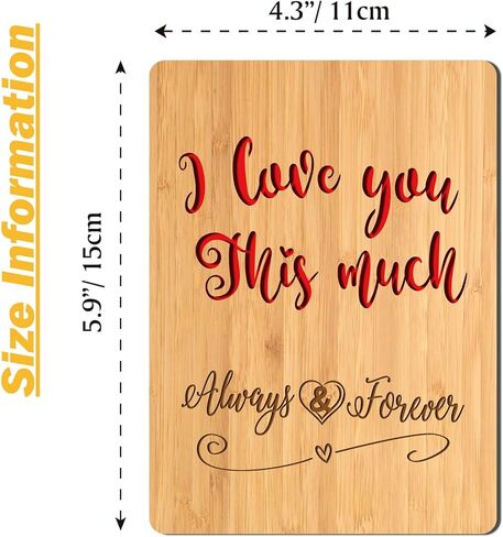 Handmade Wooden Bamboo Cut Out Greeting Cards Happy Birthday for Wife Husband Girlfriend Her Him Anniversary Friends Family Sustainable Gift Use in Kuwait
