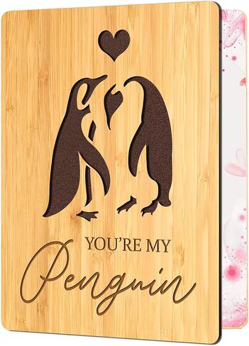 Handmade Wooden Bamboo Cut Out Greeting Cards Happy Birthday for Wife Husband Girlfriend Her Him Anniversary Friends Family Sustainable Gift Use in Kuwait