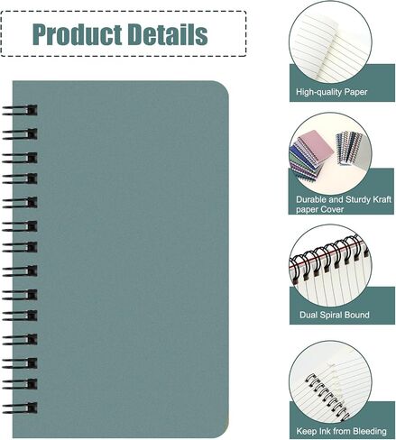 EOOUT 24 Pack Small Notebook Pocket Spiral Notebooks 3x5 Inches, Lined College Ruled Memo Pads, 12 Assorted Colors 60 Sheet Notebook Pads for Home Office and School Accessories in Saudi Arabia