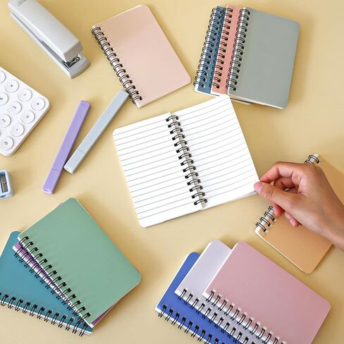 EOOUT 24 Pack Small Notebook Pocket Spiral Notebooks 3x5 Inches, Lined College Ruled Memo Pads, 12 Assorted Colors 60 Sheet Notebook Pads for Home Office and School Accessories in Saudi Arabia