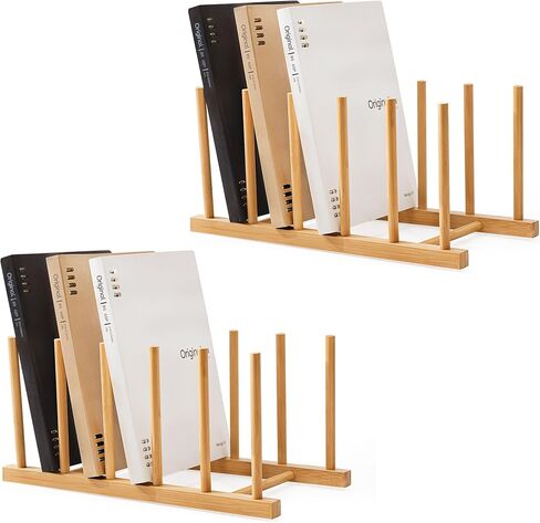 HBLIFE DESK FILE Organizer 5 Section Five File Sarter ، 1 Pack Bamboo File Home for Home ، Office & School in Kuwait