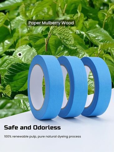 Lichamp Blue Painters Tape Bulk, 3 Pack 0.95 inch by 55 Yards Painters Tape Blue Masking Paper Tape for Wall Painting in Kuwait