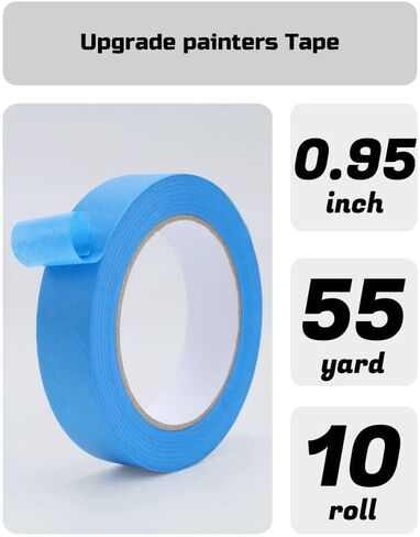Lichamp Blue Painters Tape Bulk, 3 Pack 0.95 inch by 55 Yards Painters Tape Blue Masking Paper Tape for Wall Painting in Kuwait