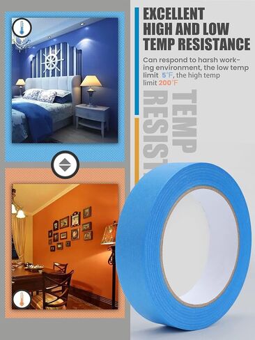 Lichamp Blue Painters Tape Bulk, 3 Pack 0.95 inch by 55 Yards Painters Tape Blue Masking Paper Tape for Wall Painting in Kuwait