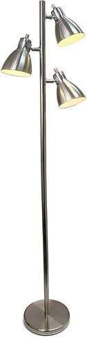 Simple Designs LF2007-BSN Metal 3 Light Tree Floor Lamp, Brushed Nickel in Kuwait