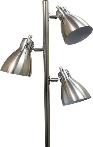 Simple Designs LF2007-BSN Metal 3 Light Tree Floor Lamp, Brushed Nickel in Kuwait