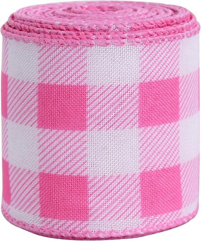 TONIFUL 2.5 Inch Wired Ribbon, Green and White Stripe Burlap Wired Ribbon, Summer Spring Wired Ribbon, for Gift Wrapping, Wreath Bows Making, Crafts Home Decoration, Easter Decor（Green，6yds） in Saudi Arabia