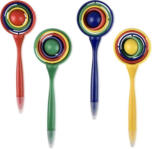 Forest & Twelfth Orbiting Spinner Pens – 2-in-1 Fun & Functional Writing Pen – Fidget Top Spinning Pens for Kids – for Stress Relief & Focus, School Supplies, Fidget Toys, Party Favors (Pack of 4) in Saudi Arabia