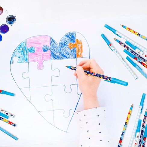 Geyee Autism Awarness Awarness Pens Bulk Contull Puzzle Pans مع كلمات ملهمة هدية Asperger التوعية للأحداث ، ومجموعات الدعم ، وجمع التبرعات ، واللوازم المدرسية Boy Girls Teens (48 Pack) in Kuwait