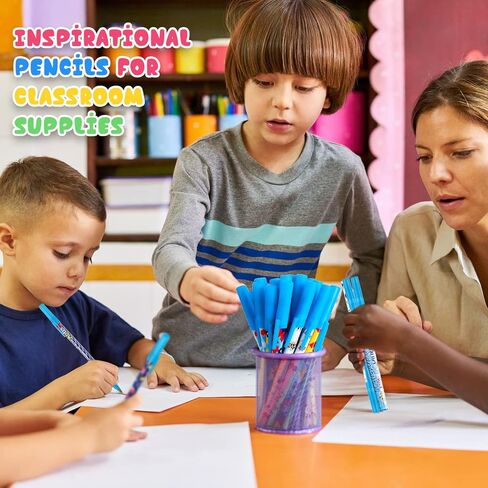 Geyee Autism Awarness Awarness Pens Bulk Contull Puzzle Pans مع كلمات ملهمة هدية Asperger التوعية للأحداث ، ومجموعات الدعم ، وجمع التبرعات ، واللوازم المدرسية Boy Girls Teens (48 Pack) in Kuwait