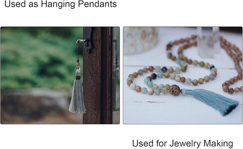 شرابات HARFINGTON المرجعية - 8 قطع 3.66 بوصة شرابة صغيرة ناعمة حريرية مع حلقات لتخرج سلسلة مفاتيح مصنوعة يدويًا من إكسسوارات الحرف اليدوية، أحمر نبيذي in Kuwait