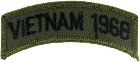 United States Military Vietnam Year Tab Embroidered Patch, with Iron-On Adhesive (1968) in Kuwait
