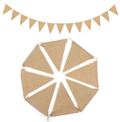 Dahi 48pcs Brown Blank Flag Banner Boho Pennant Banner Triangle Flag Linen Bunting Garland for Wedding Party Birthday Outdoor Garden Classroom Decoraction（Brown） in Saudi Arabia