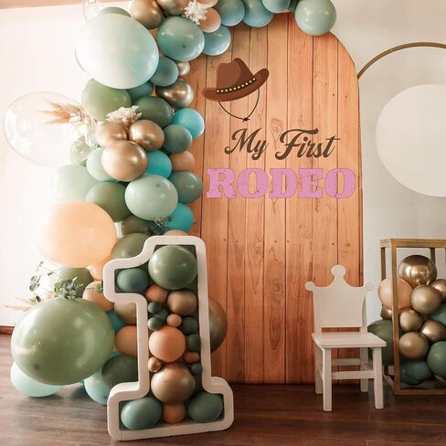 TaoBary My First Rodeo Decal Sign for Backdrop Cowboy Happy 1st Birthday Party Decorations One Birthday Sticker for Balloon Arch Decorations Party Sign Wall Decor(Girl) in Kuwait
