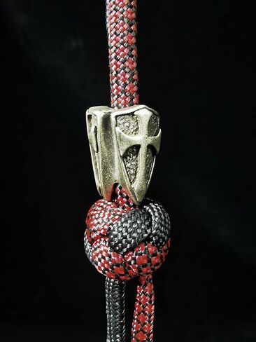 Retro Brass Three sides shield edc beads keychain DIY accessories paracord beads in Saudi Arabia