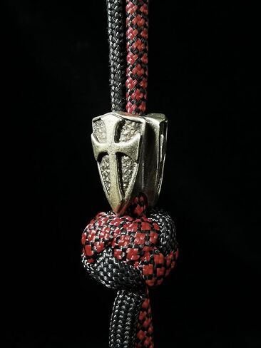 Retro Brass Three sides shield edc beads keychain DIY accessories paracord beads in Saudi Arabia