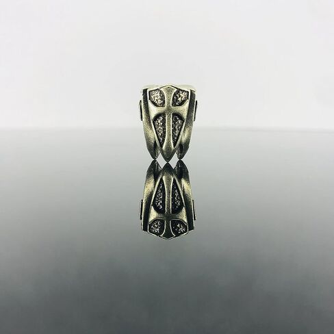 Retro Brass Three sides shield edc beads keychain DIY accessories paracord beads in Saudi Arabia