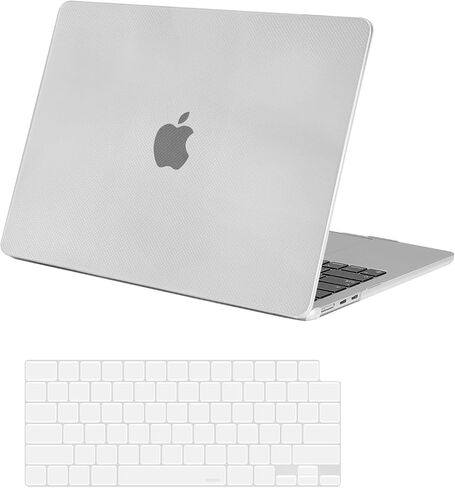 MOSISO Compatible with MacBook Air 13 inch Case 2025 2024 2023 2022 M4 A3240 M3 A3113 M2 A2681, Plastic Dotted Carbon Fiber Texture Hard Shell&Keyboard Cover for MacBook Air 13.6 inch Case,Translucent in Kuwait