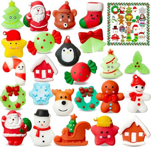 24pcs Mini Mochi Squishy Toys for Party Favors ، Kawaii Fidget Toys لتخفيف الإجهاد ، والحيوانات المكتبية للألعاب الحسية للأطفال ، و Goodie Bag Stuffers for Kids Birthday in Kuwait