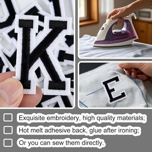 Morcheiong 78 Pcs Iron on Letter Patches A-Z, 2 Inch Iron on Embroidered Alphabet Patch for Clothing, Pants, Hats, Bags- Blue in Kuwait