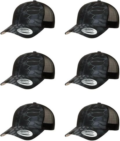 The Hat Pros | Yupoong Classic Premium Mesh 6 Panel Retro Trucker Cap | Mid Profile Snapback | OSFA | Bulk Pack Available in Kuwait