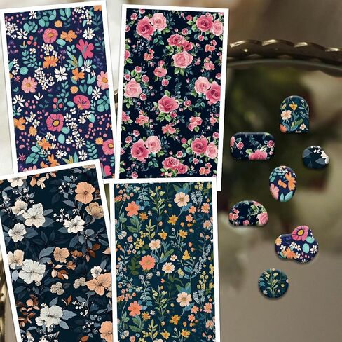 Olycraft Flower Clay Transfer Paper 4 Design 24 pcs paper paper for polymer vintage polymer polymer clay sheets flowers dark plated paper small transfor in Kuwait