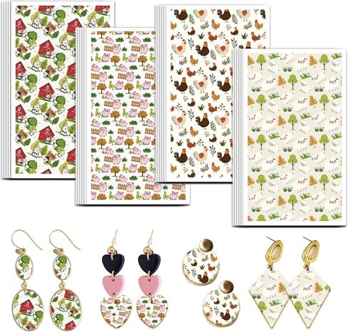 Olycraft Flower Clay Transfer Paper 4 Design 24 pcs paper paper for polymer vintage polymer polymer clay sheets flowers dark plated paper small transfor in Kuwait