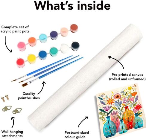 LWZAYS Flower Paint by Number Kit for Adults Canvas, Flowers Acrylic Paint by Number Kit for Adults Beginners, Daisy Vase Adult Paint by Number Kits for Gift Decor - 12x16 Inch in Kuwait