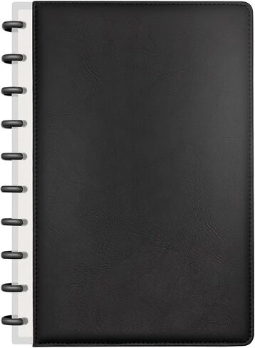 Discbound Notebook, Leather Cover Discbound Planner, 180 Pages Spiral Notebook with Removable Pages, Suitable for Work Meeting School Daily Use in Kuwait