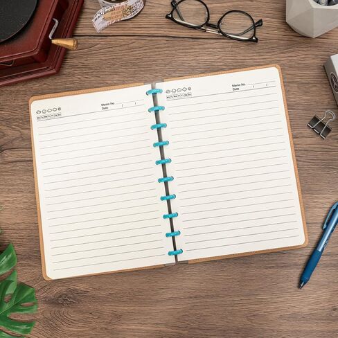 Discbound Notebook, Leather Cover Discbound Planner, 180 Pages Spiral Notebook with Removable Pages, Suitable for Work Meeting School Daily Use in Kuwait