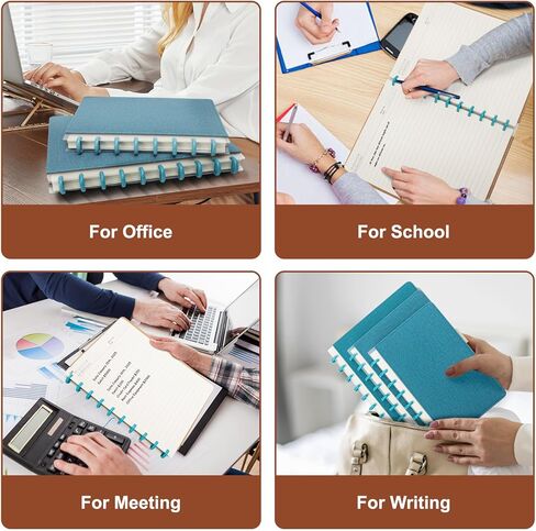 Discbound Notebook, Leather Cover Discbound Planner, 180 Pages Spiral Notebook with Removable Pages, Suitable for Work Meeting School Daily Use in Kuwait
