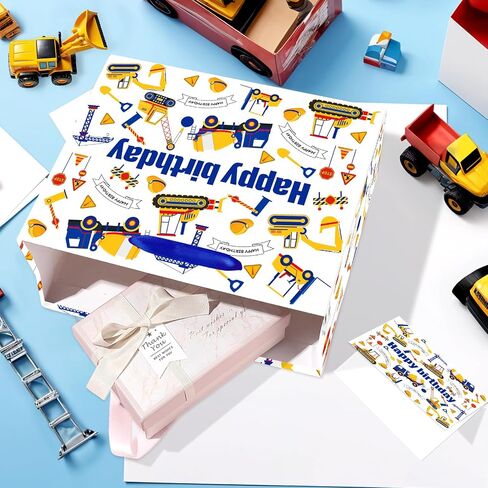 Construction Birthday Gift Bag for Boys Vehicle Truck Gift Bag for Kids with Tissue Paper and Card Happy Birthday Wrapping Paper Bag for Baby Boy 1st Birthday Christmas Gifts Baby Shower Party Favor in Saudi Arabia