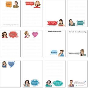 Spakon 12 Pieces Funny Notepads for Coworkers Funny Sticky Notes for Office Adult Work Gifts Supplies 3 x 4 in Sarcastic Memo Pads 30 Sheets Per Pad(Cute)